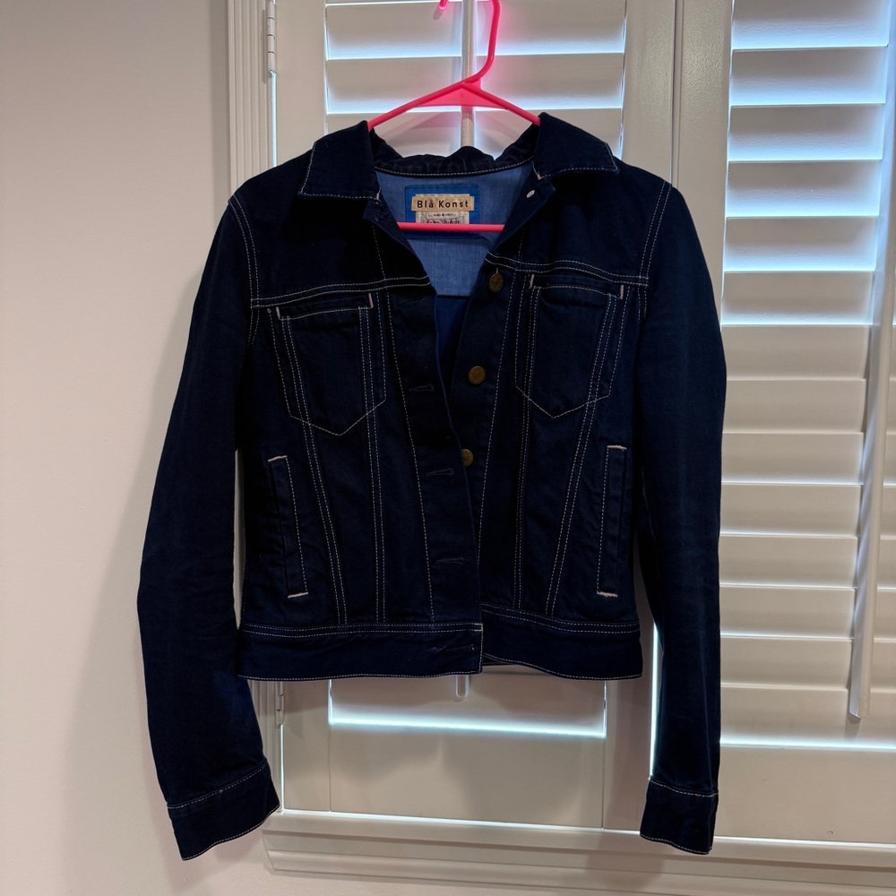 Acne Blue Jean Jacket Cropped Fitted Style